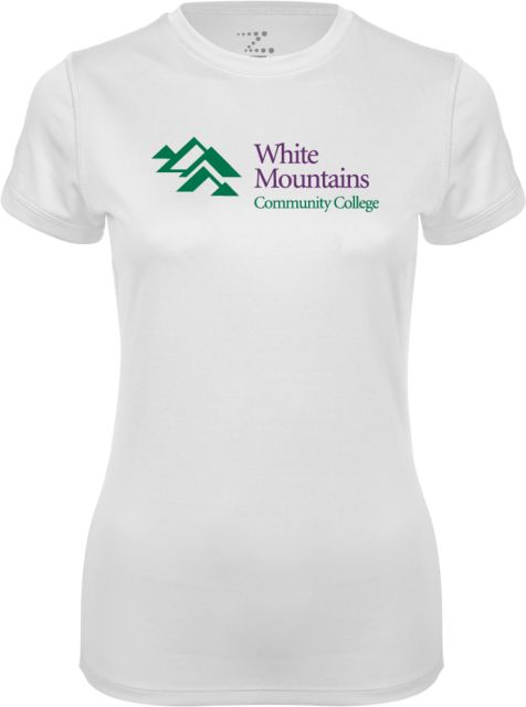 White Mountains Womens Performance Tee Mountains Community College Logo - ONLINE ONLY