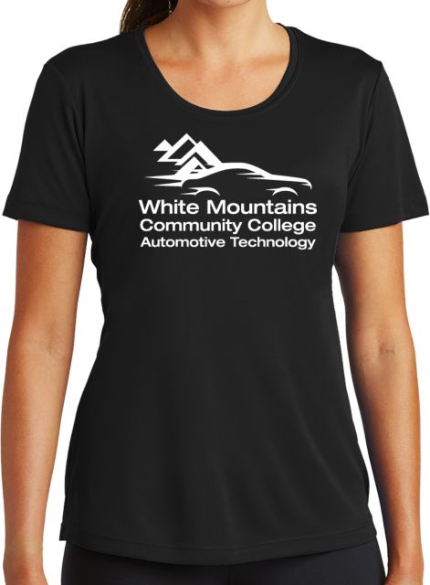 White Mountains Womens Performance Short Sleeve Tee Mountains Community College Automotive Technology - ONLINE ONLY
