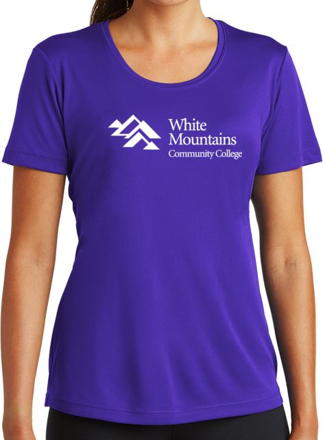 White Mountains Womens Performance Tee Mountains Community College Logo - ONLINE ONLY