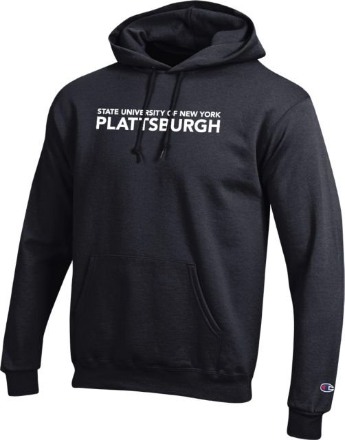 SUNY Plattsburgh Champion Fleece Hoodie Plattsburgh Wordmark - ONLINE ONLY