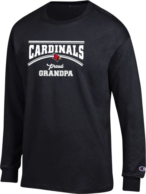 SUNY Plattsburgh Champion Long Sleeve T Shirt Cardinals Proud Grandpa - ONLINE ONLY
