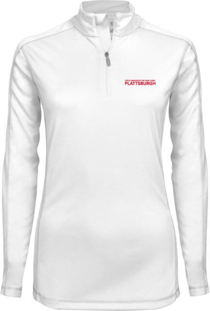 SUNY Plattsburgh Womens Syntrel Interlock 1/4 Zip Plattsburgh Wordmark - ONLINE ONLY