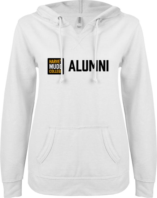 Harvey Mudd College Alumni Women's ENZA V-Notch Raw Edge Fleece Hooded Sweatshirt - ONLINE ONLY