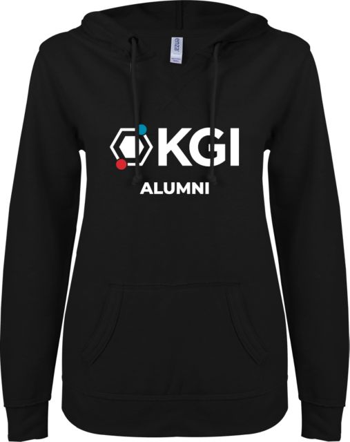 Keck Graduate Institute Alumni Women's ENZA V-Notch Raw Edge Fleece Hooded Sweatshirt - ONLINE ONLY