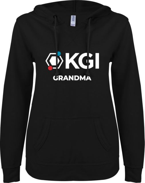 Keck Graduate Institute Grandma Women's ENZA V-Notch Raw Edge Fleece Hooded Sweatshirt - ONLINE ONLY