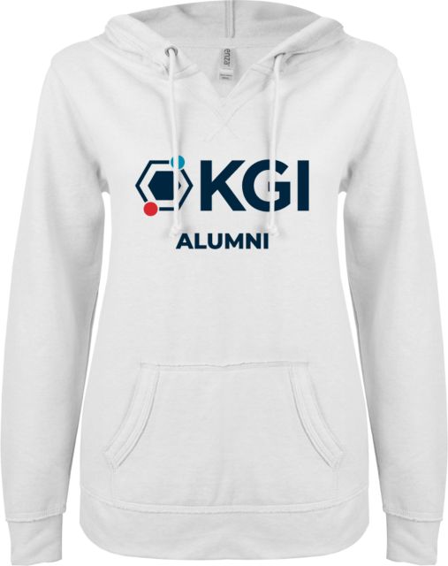 Keck Graduate Institute Alumni Women's ENZA V-Notch Raw Edge Fleece Hooded Sweatshirt - ONLINE ONLY