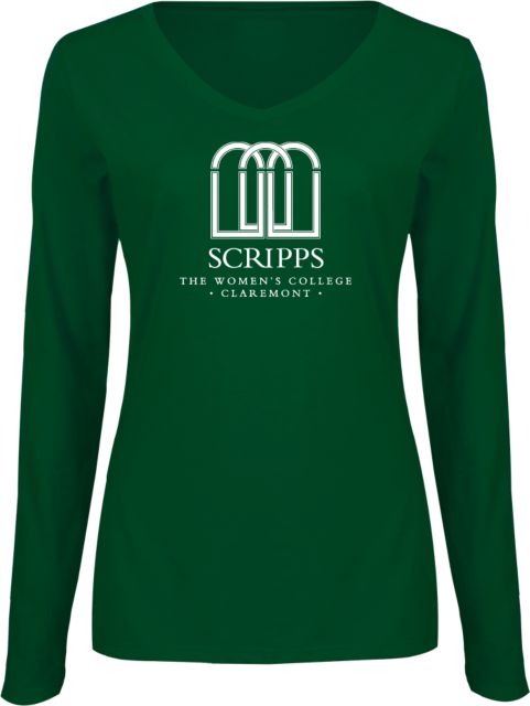 Scripps College Women's V-Neck Long Sleeve T-Shirt - ONLINE ONLY