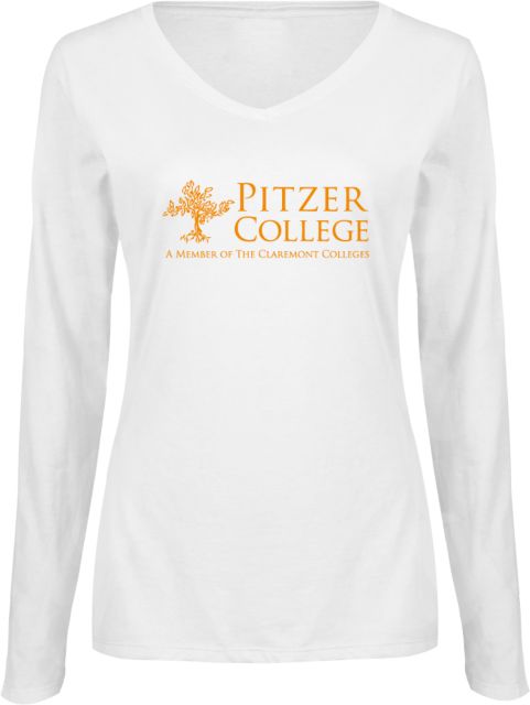Pitzer College Women's V-Neck Long Sleeve T-Shirt - ONLINE ONLY