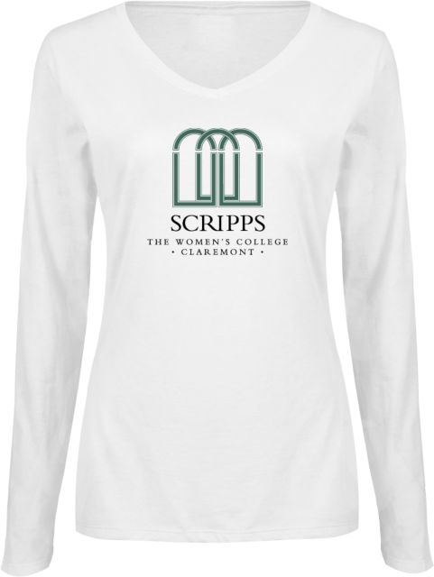Scripps College Women's V-Neck Long Sleeve T-Shirt - ONLINE ONLY