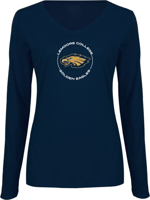 WHC Lemoore Womens Long Sleeve V Neck Tee  Lemoore College Golden Eagles Logo - ONLINE ONLY