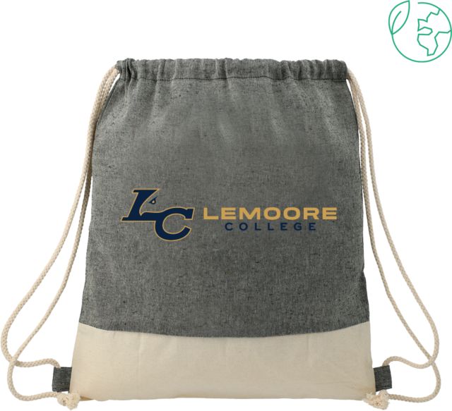 WHC Lemoore Split Recycled Cotton Drawstring Bag Lemoore College Logo Horizontal - ONLINE ONLY