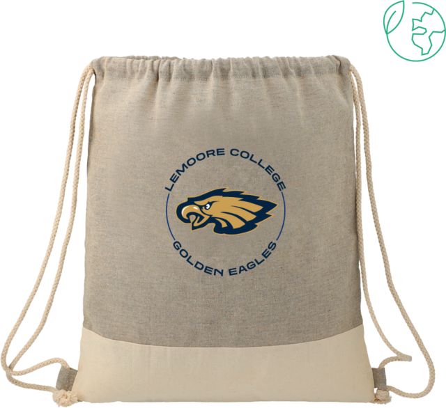 WHC Lemoore Split Recycled Cotton Drawstring Bag Lemoore College Golden Eagles Logo - ONLINE ONLY