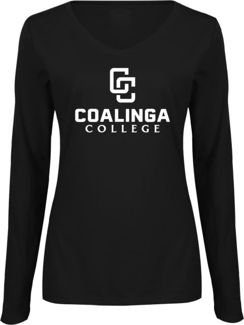 WHC Coalinga Womens Long Sleeve V Neck Tee  Coalinga College Vertical Lockup - ONLINE ONLY