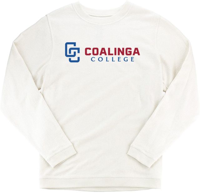 WHC Coalinga Boxercraft Womens Cream Corded Crew Coalinga College Horizontal Lockup - ONLINE ONLY