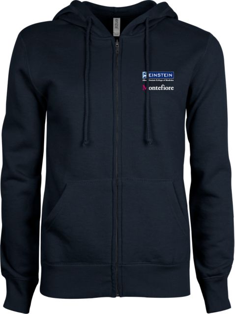 Albert Einstein ENZA Ladies Fleece Full Zip Hoodie Einstein Montefiore Stacked Logo - ONLINE ONLY
