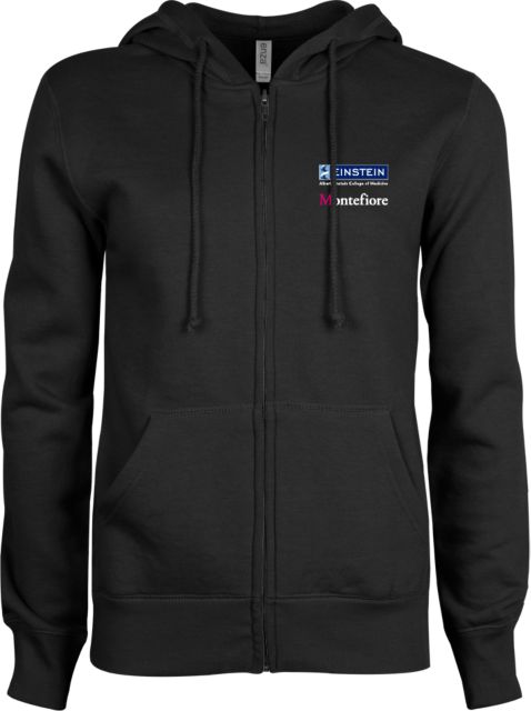 Albert Einstein ENZA Ladies Fleece Full Zip Hoodie Einstein Montefiore Stacked Logo - ONLINE ONLY