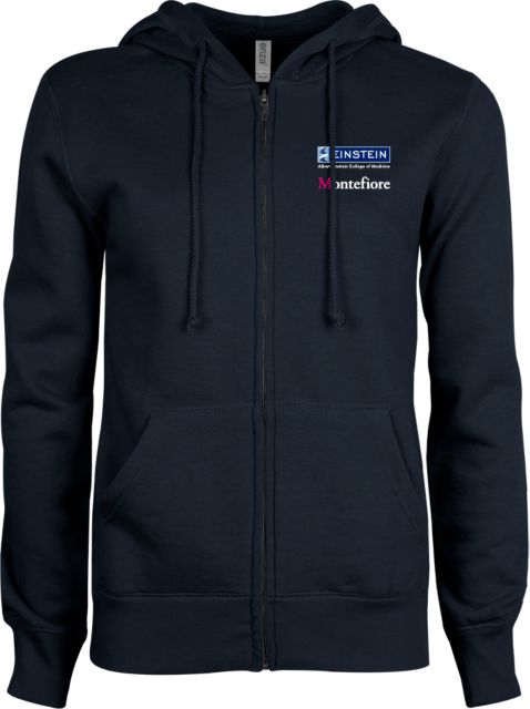 Albert Einstein ENZA Ladies Fleece Full Zip Hoodie Einstein Montefiore Stacked Logo - ONLINE ONLY