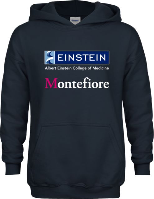 Albert Einstein Youth Fleece Hoodie Einstein Montefiore Stacked Logo - ONLINE ONLY