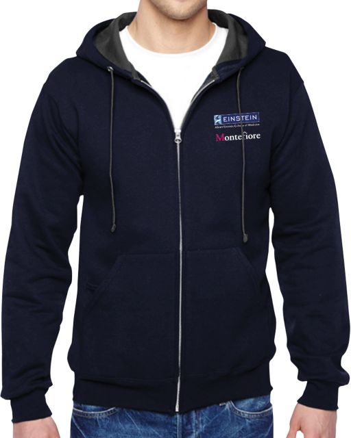 Albert Einstein Fleece Full Zip Hoodie Einstein Montefiore Stacked Logo - ONLINE ONLY