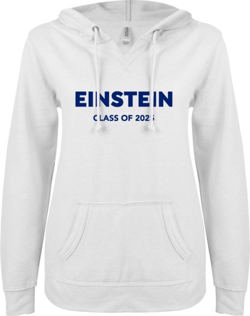 Albert Einstein ENZA Ladies V Notch Raw Edge Fleece Hoodie Einstein 2025 - ONLINE ONLY