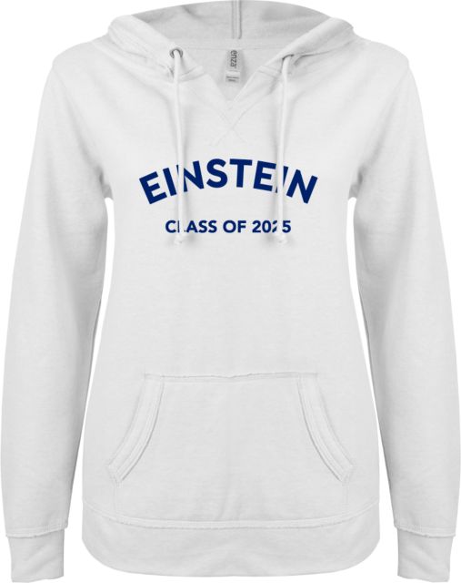 Albert Einstein ENZA Ladies V Notch Raw Edge Fleece Hoodie Einstein Arch 2025 - ONLINE ONLY