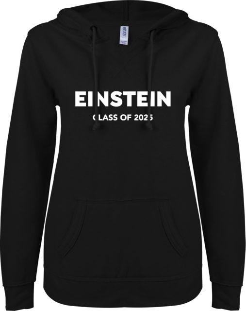 Albert Einstein ENZA Ladies V Notch Raw Edge Fleece Hoodie Einstein 2025 - ONLINE ONLY