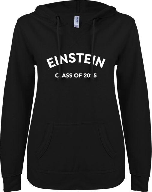 Albert Einstein ENZA Ladies V Notch Raw Edge Fleece Hoodie Einstein Arch 2025 - ONLINE ONLY