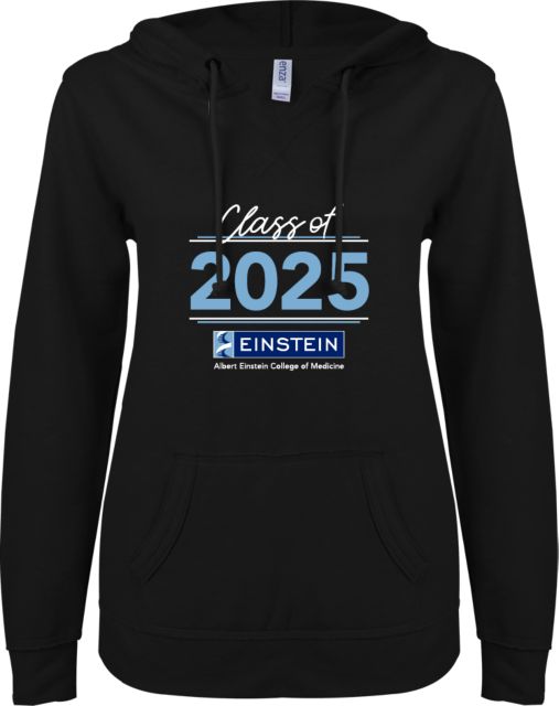 Albert Einstein ENZA Ladies V Notch Raw Edge Fleece Hoodie Class of 2025 - ONLINE ONLY