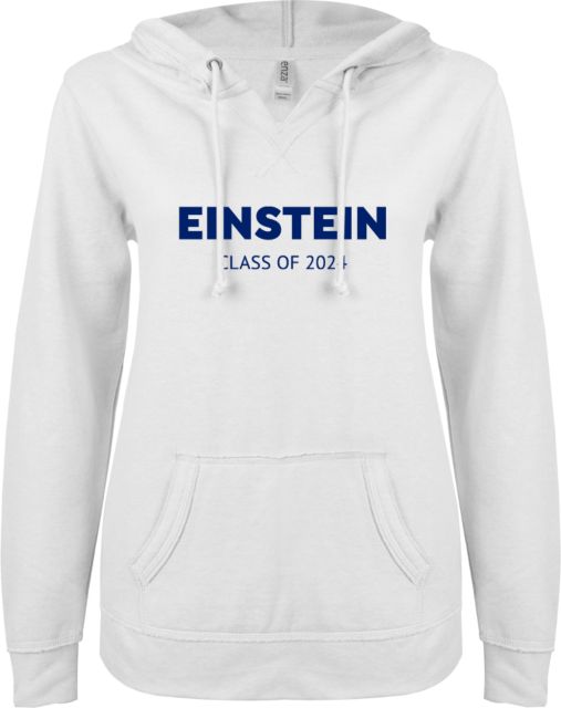 Albert Einstein ENZA Ladies V Notch Raw Edge Fleece Hoodie Einstein 2024 - ONLINE ONLY