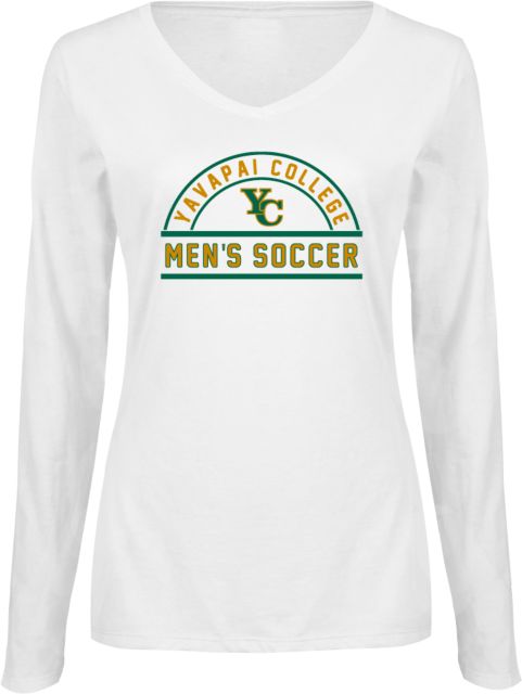 Yavapai College Ladies Long Sleeve V Neck Tee YC Mens Soccer - ONLINE ONLY
