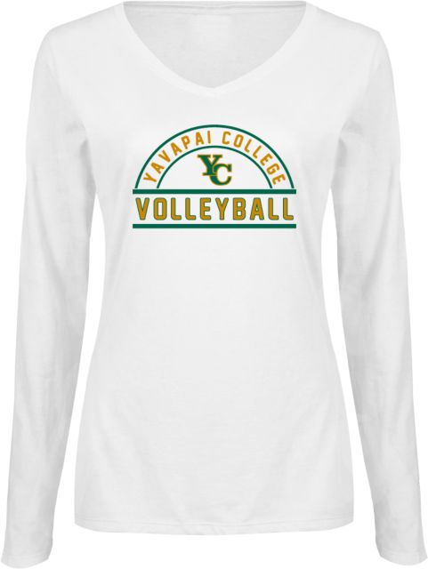 Yavapai College Ladies Long Sleeve V Neck Tee YC Volleyball - ONLINE ONLY