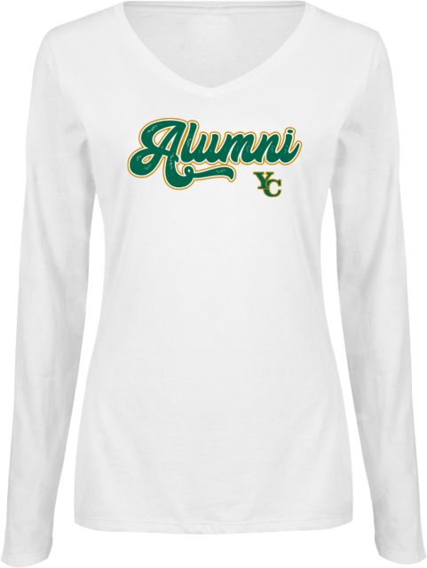 Yavapai College Ladies Long Sleeve V Neck Tee YC Alumni Script - ONLINE ONLY