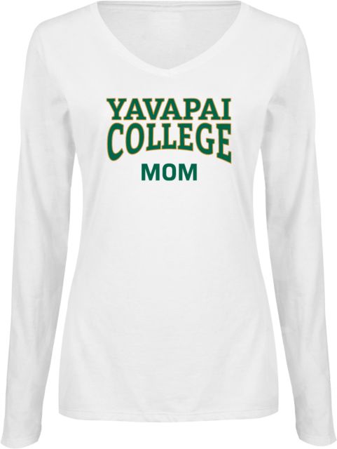 Yavapai College Ladies Long Sleeve V Neck Tee YC Mom - ONLINE ONLY