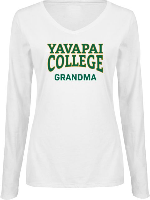 Yavapai College Ladies Long Sleeve V Neck Tee YC Grandma - ONLINE ONLY