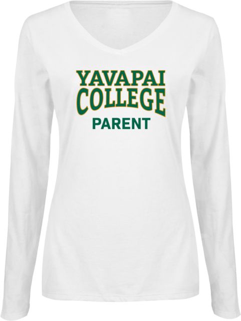 Yavapai College Ladies Long Sleeve V Neck Tee YC Parent - ONLINE ONLY