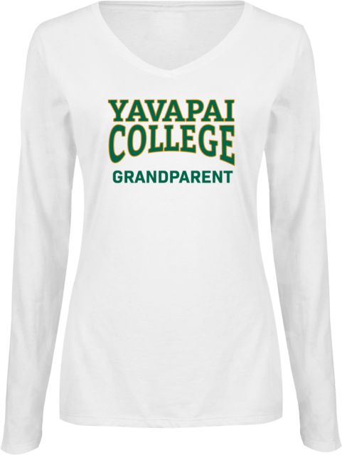 Yavapai College Ladies Long Sleeve V Neck Tee YC Grandparent - ONLINE ONLY