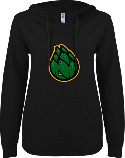 Scottsdale ENZA Womens V Notch Raw Edge Fleece Hoodie Primary Mark - ONLINE ONLY