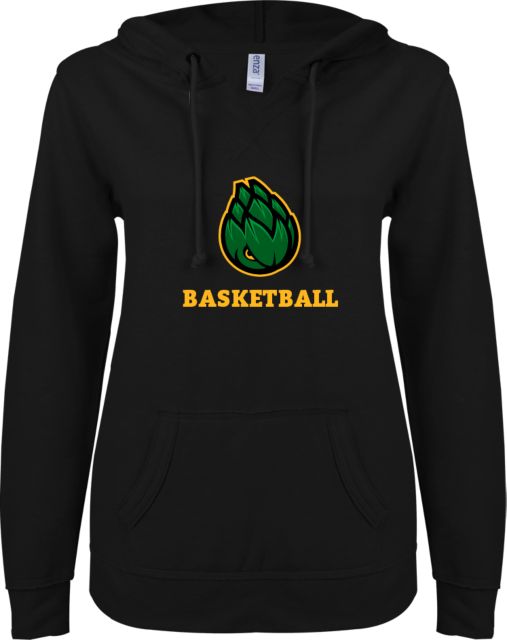 Scottsdale ENZA Womens V Notch Raw Edge Fleece Hoodie Basketball - ONLINE ONLY
