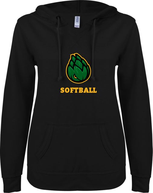 Scottsdale ENZA Womens V Notch Raw Edge Fleece Hoodie Softball - ONLINE ONLY