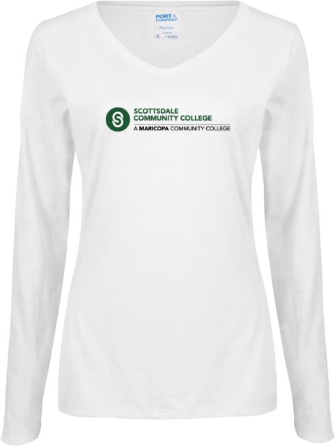 Scottsdale Ladies Long Sleeve V Neck Tee Primary Mark - ONLINE ONLY