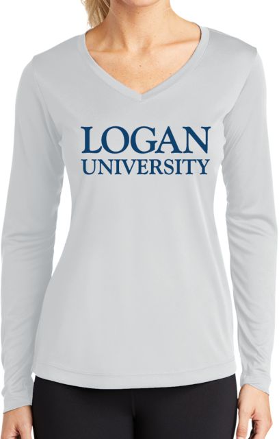 Logan Womens Performance Long Sleeve V Neck Shirt Primary Stacked
