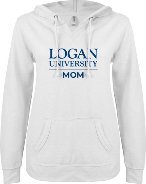 Logan ENZA Ladies V Notch Raw Edge Fleece Hoodie Mom - ONLINE ONLY