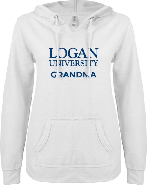 Logan ENZA Ladies V Notch Raw Edge Fleece Hoodie Grandma - ONLINE ONLY