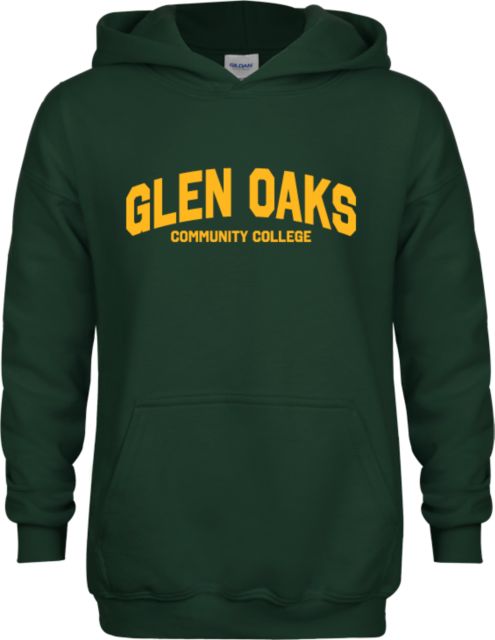 Glen Oaks CC Youth Fleece Hoodie Arched Glen Oaks Community College - ONLINE ONLY