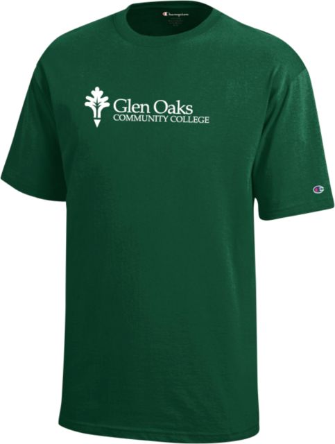 Glen Oaks CC Champion Youth Short Sleeve Tee Glen Oaks Community College with Leaf - ONLINE ONLY