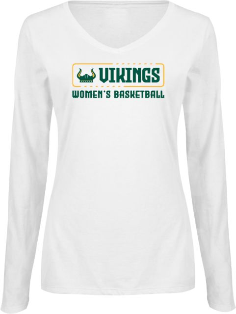 Glen Oaks CC Womens Long Sleeve V Neck Tee  Glen Oaks Vikings Womens Basketball - ONLINE ONLY