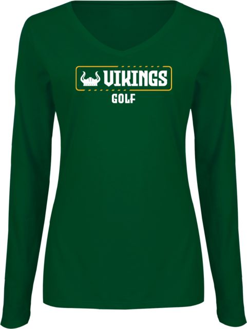 Glen Oaks CC Womens Long Sleeve V Neck Tee  Glen Oaks Vikings Golf - ONLINE ONLY