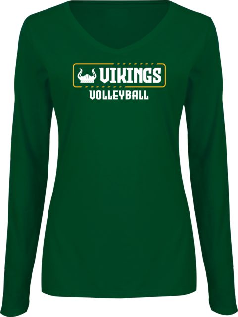 Glen Oaks CC Womens Long Sleeve V Neck Tee  Glen Oaks Vikings Volleyball - ONLINE ONLY
