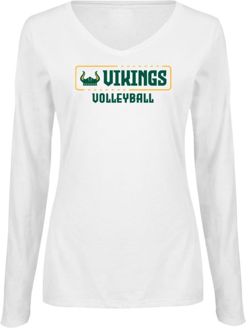 Glen Oaks CC Womens Long Sleeve V Neck Tee  Glen Oaks Vikings Volleyball - ONLINE ONLY
