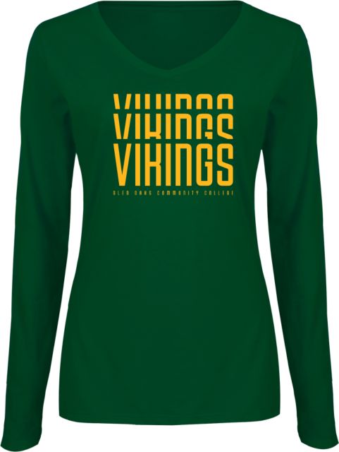 Glen Oaks CC Womens Long Sleeve V Neck Tee  Repeat Vikings - ONLINE ONLY